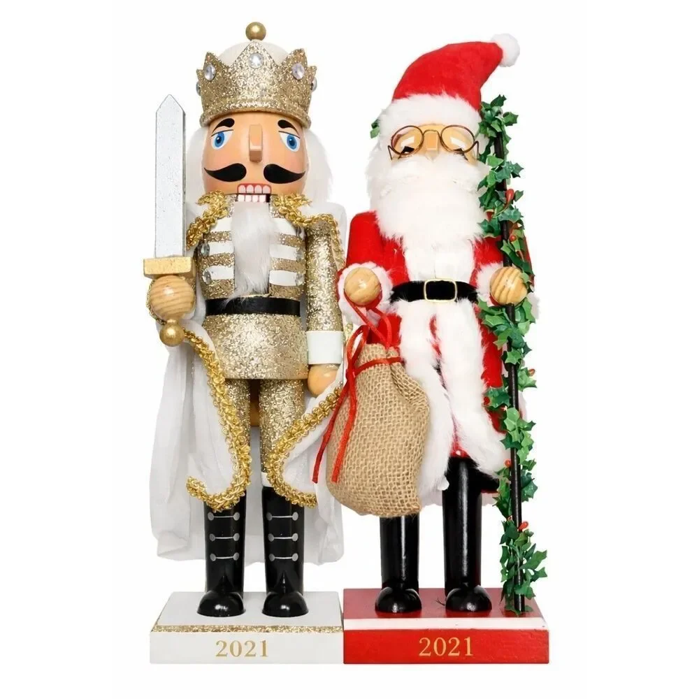 Target Wondershop 14” Nutcrackers Lot of 2 Santa Claus and Snow King 2021 Gold